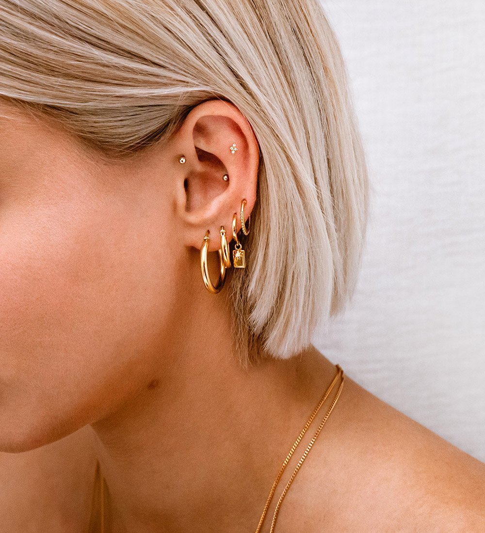 Guiding Star Hoops | Gold