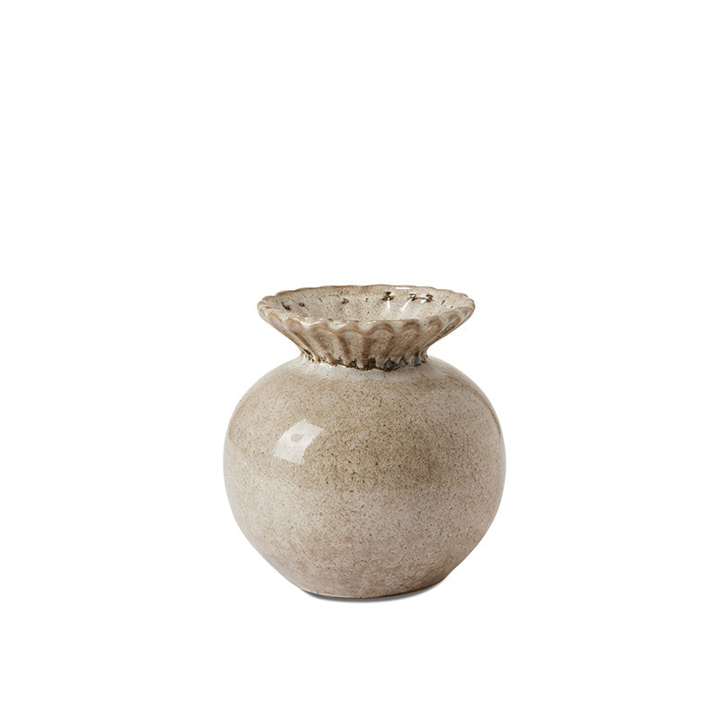 Frill Round Grey Vase