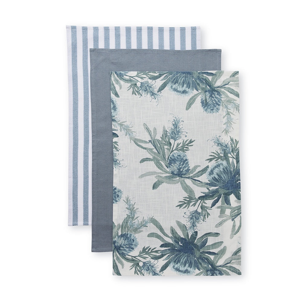 Moama Blue Tea Towels | Pack 3