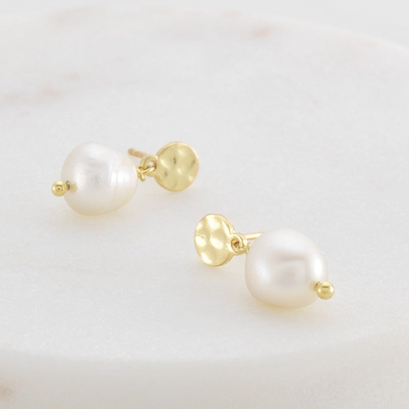 Penny Pearl Earrings | Gold