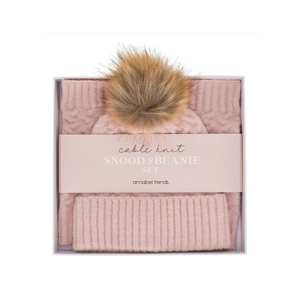 Snood and Beanie Set | Pink