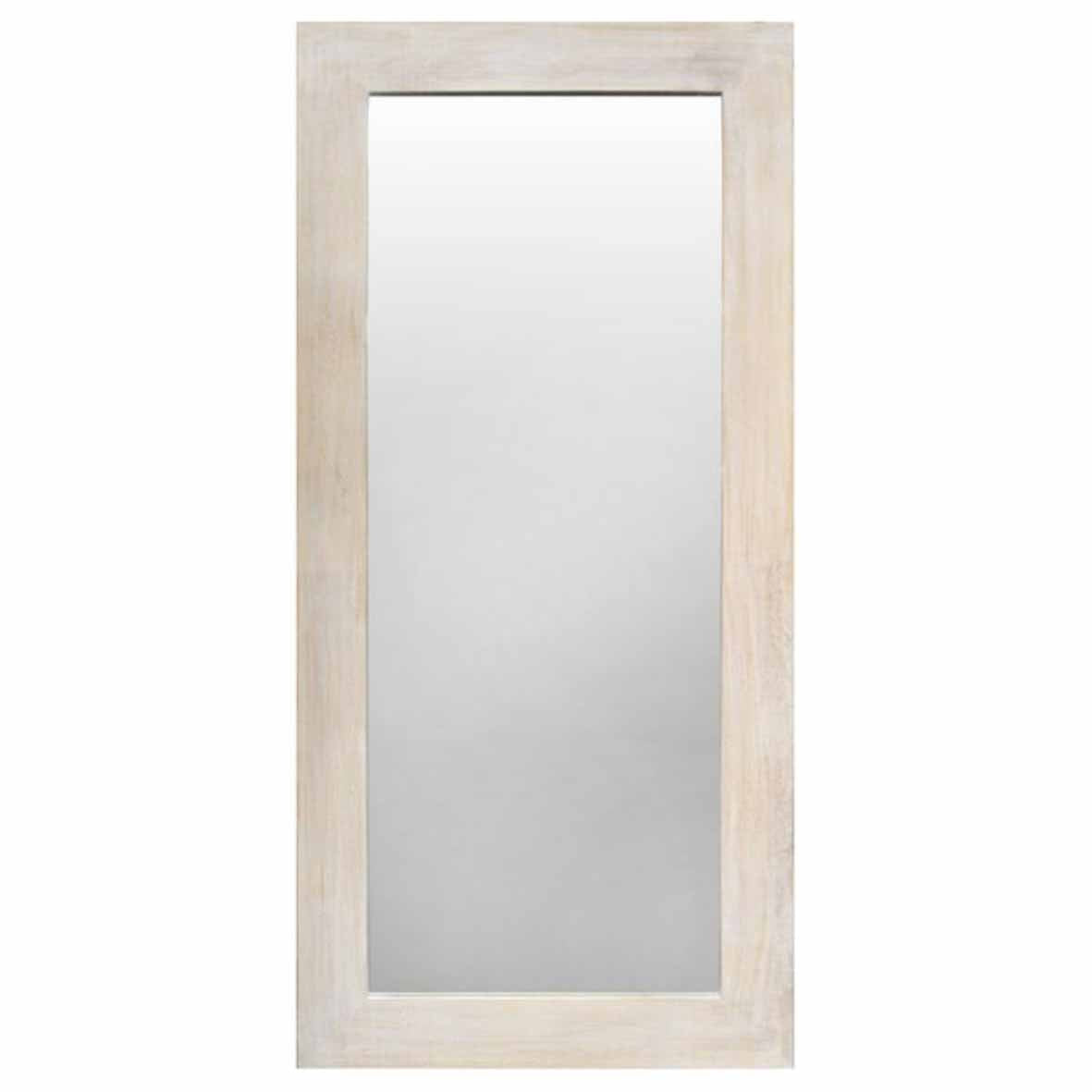 Rectangle Natural Wood Flat Rim Mirror