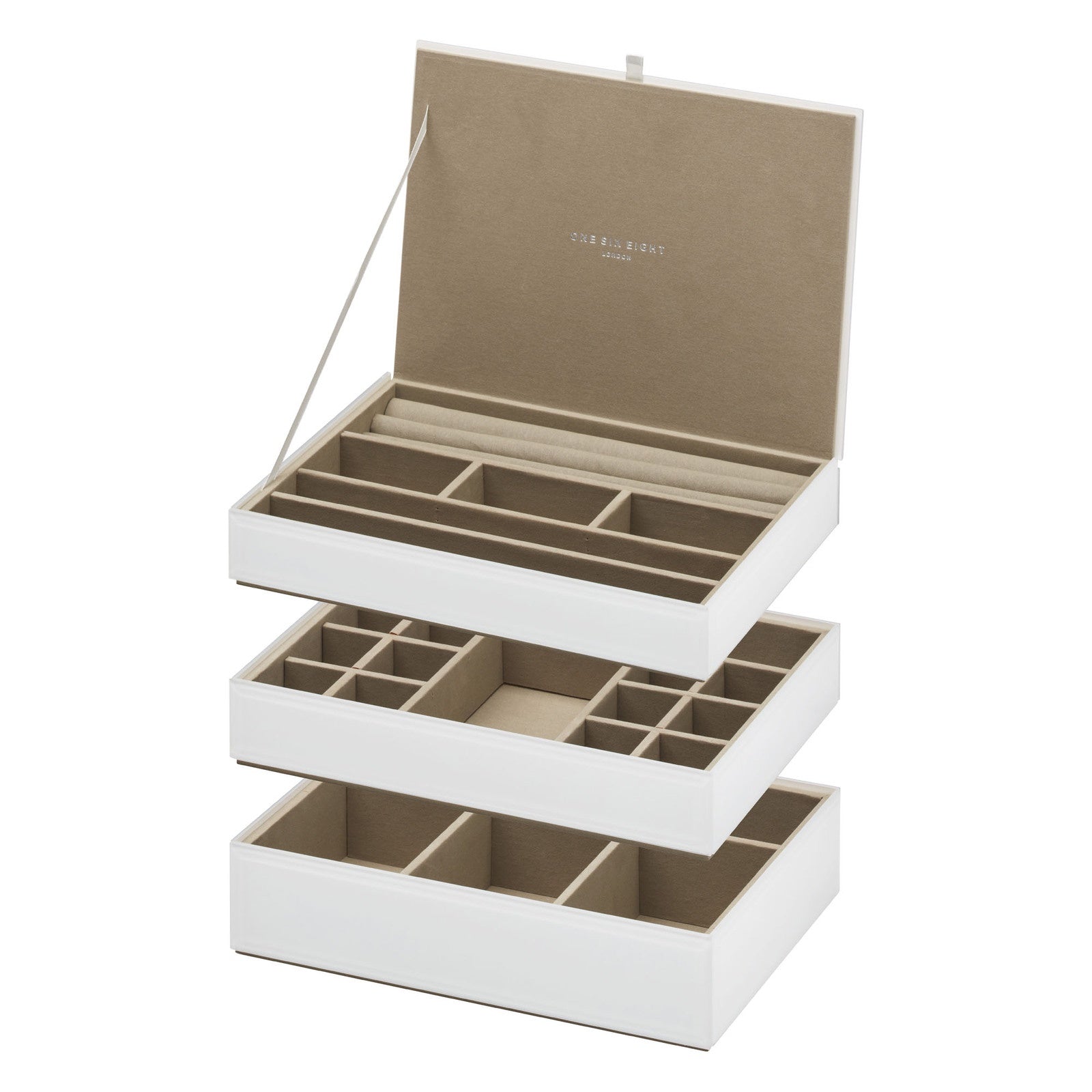 White Stackable Jewellery Box Set
