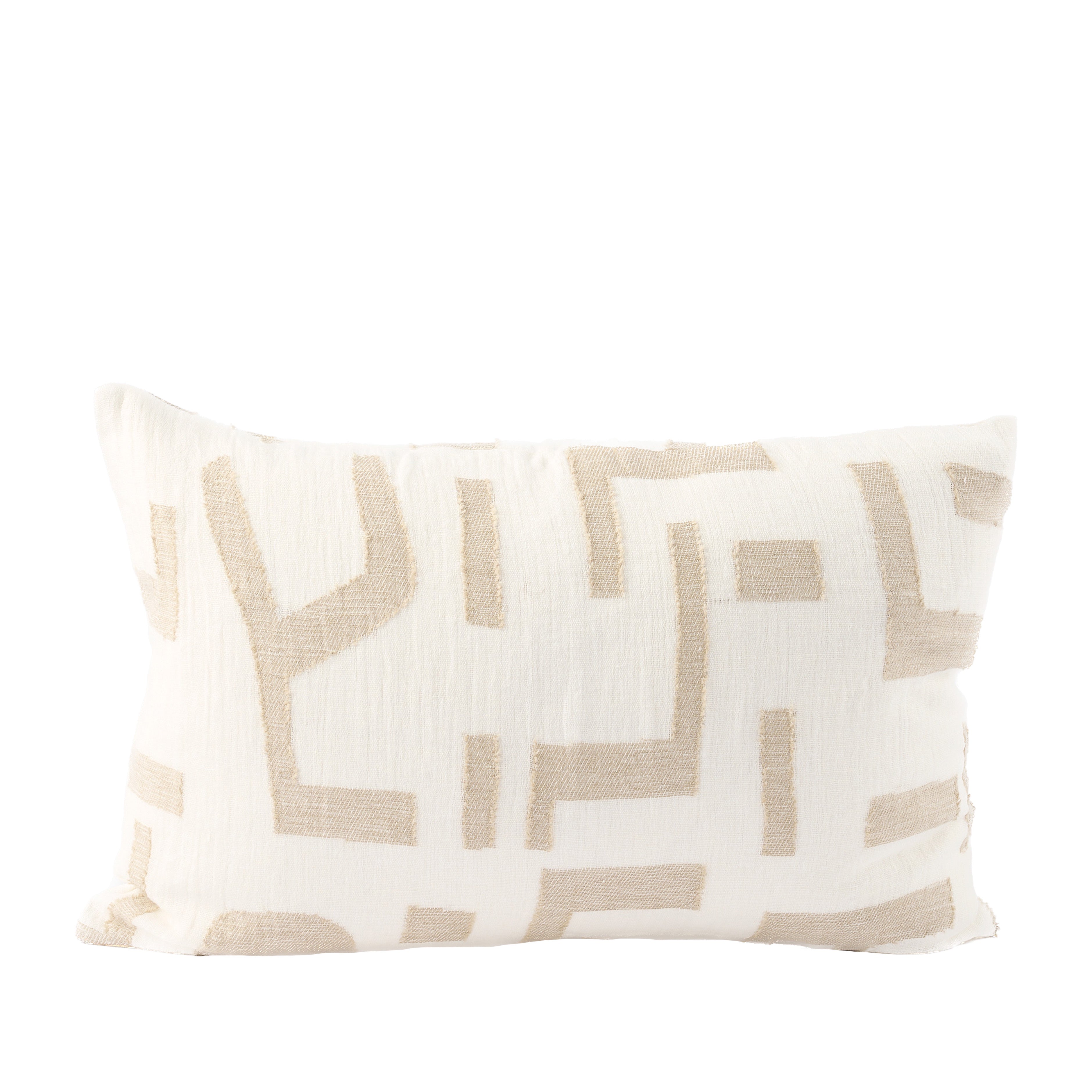 Antico Lumbar Cushion | White + Natural