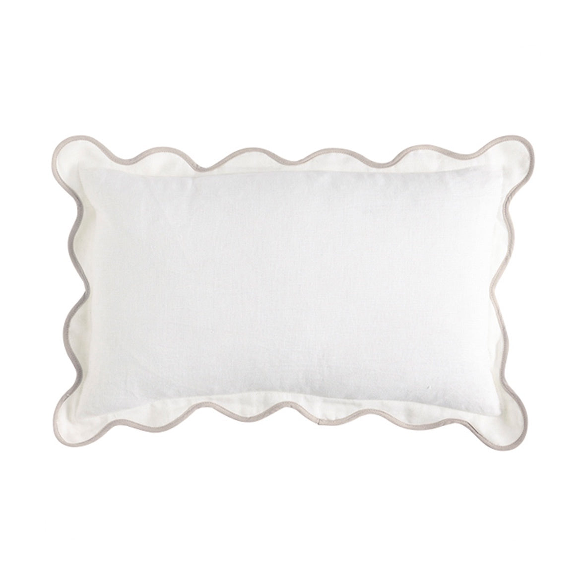 Linen Scallop Lumbar Cushion