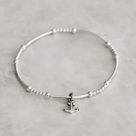 Anchor Charm Bracelet Sterling Silver