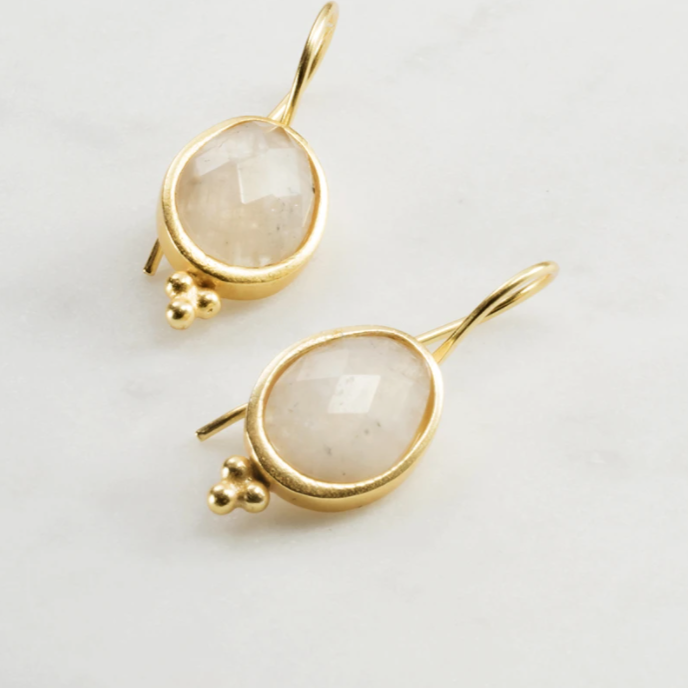 Hollie Earrings Moonstone | Gold
