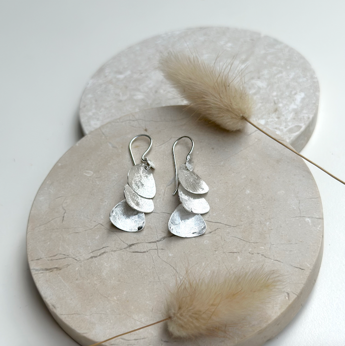 Three Drop Earrings | Silver