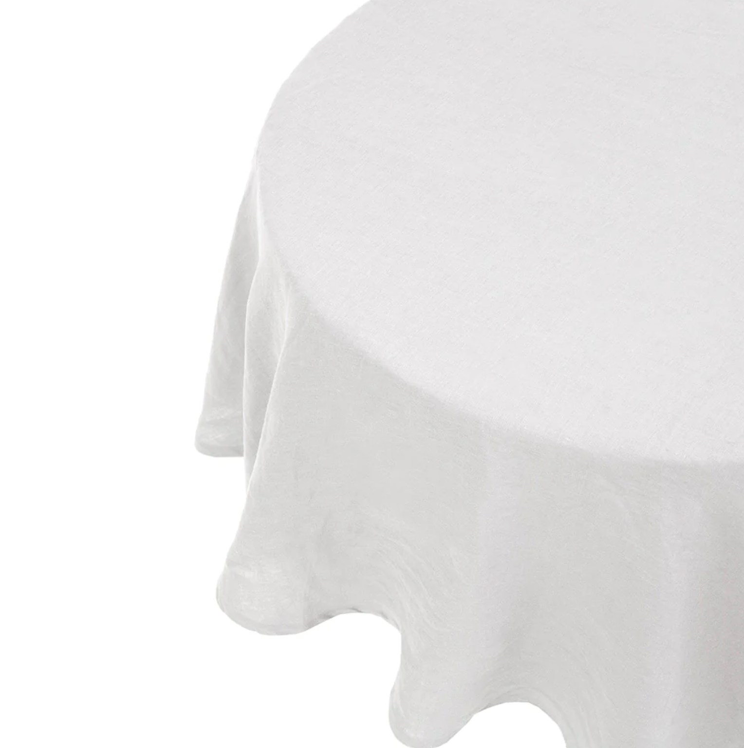 Linen Tablecloth Round Ivory