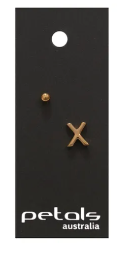A - Z Initial Gold Stud Earrings