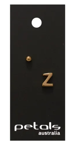 A - Z Initial Gold Stud Earrings