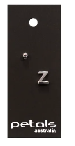 A-Z Silver Initial Stud Earrings