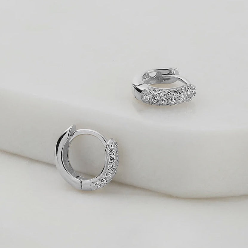 Anglesea Huggie Earrings | Silver
