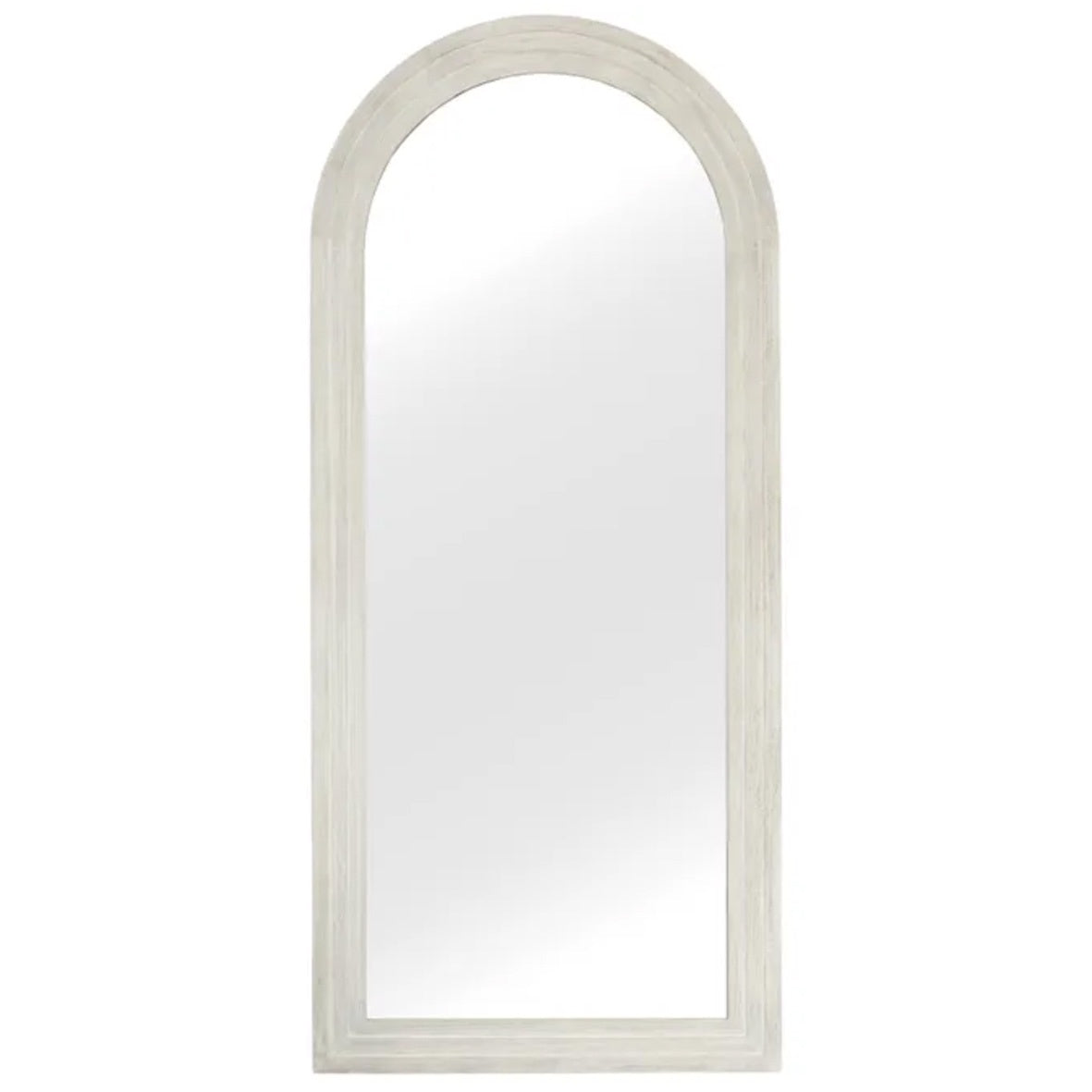 Santo Wood Floor Mirror White Wash