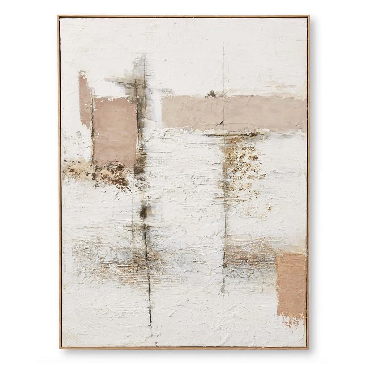 Beige Abstract Hand Painted Wall Art