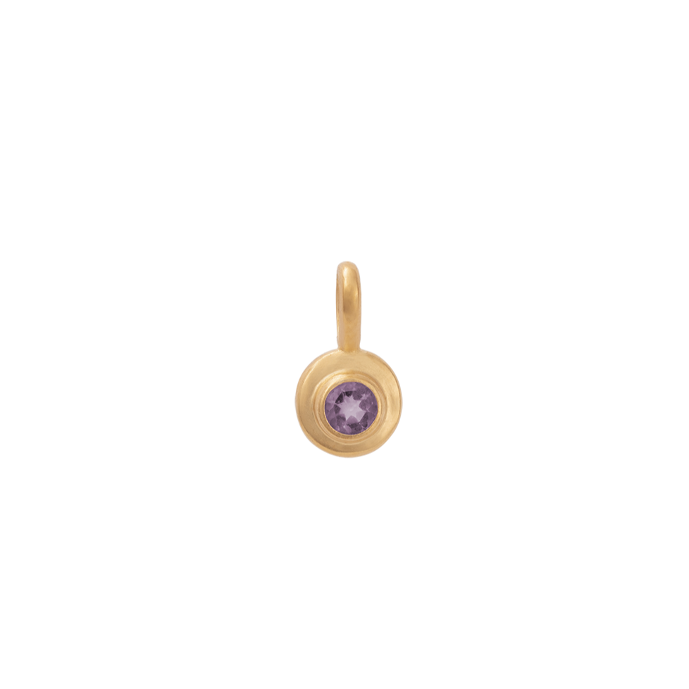 Birthstone Pendant | February - Amethyst | Gold