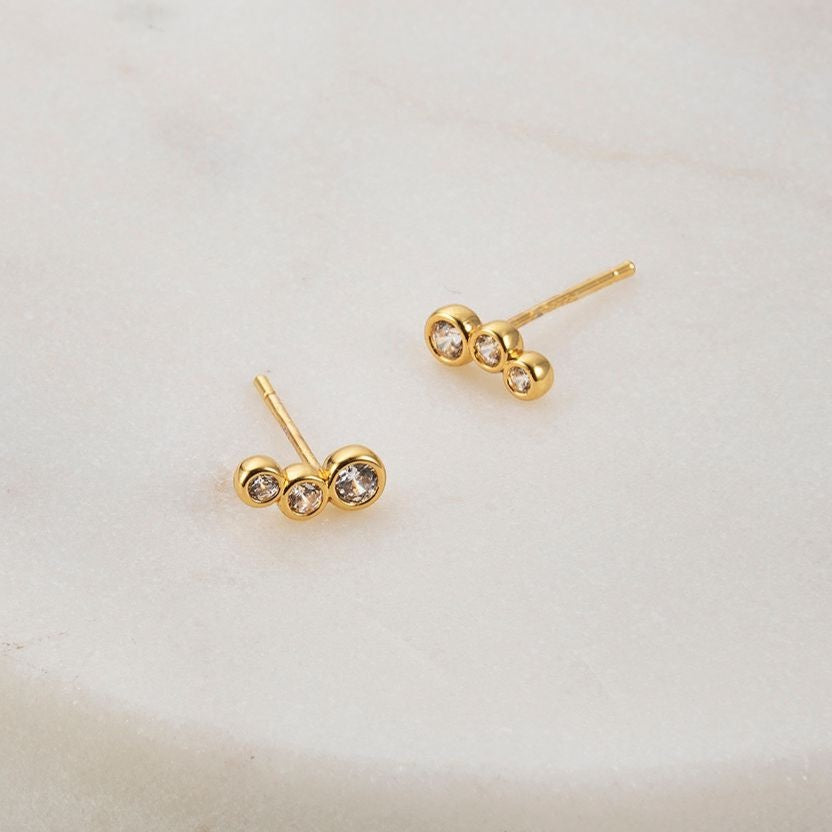 Ruby Stud Earrings | Gold