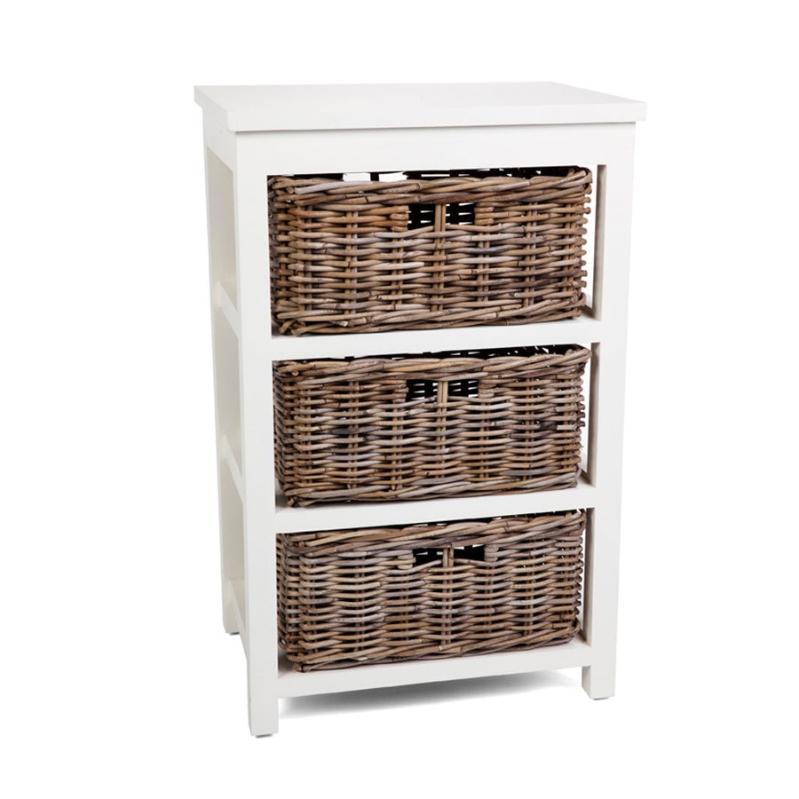 Kubu Grey Basket Unit 3 Drawer