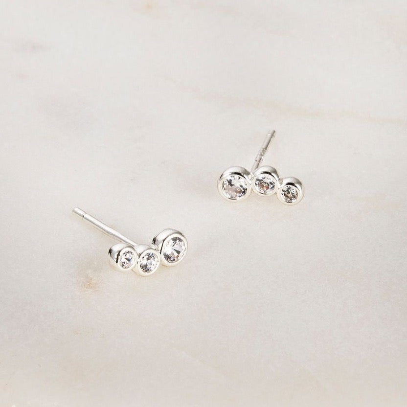 Ruby Stud Earrings | Silver