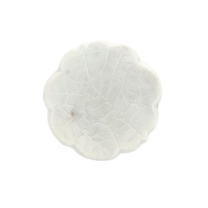 Marble Leaf Trinket Bowl White