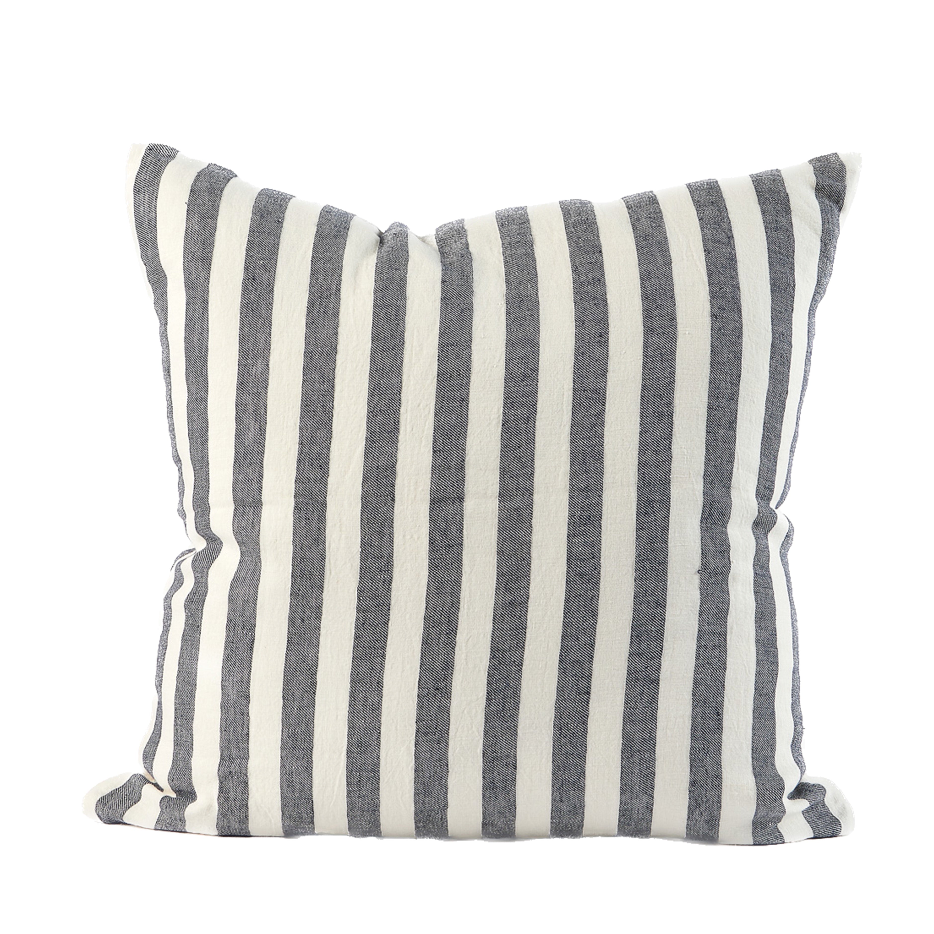 Santi Linen Cushion | White + Navy Stripe