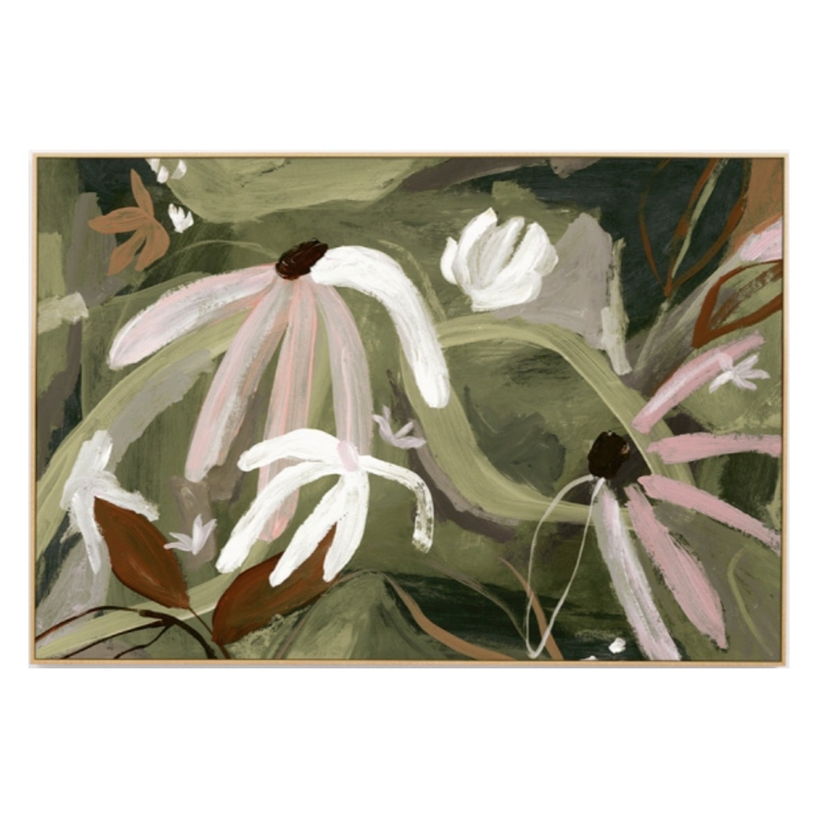 Floral Expression Green Canvas | 7 Sizes